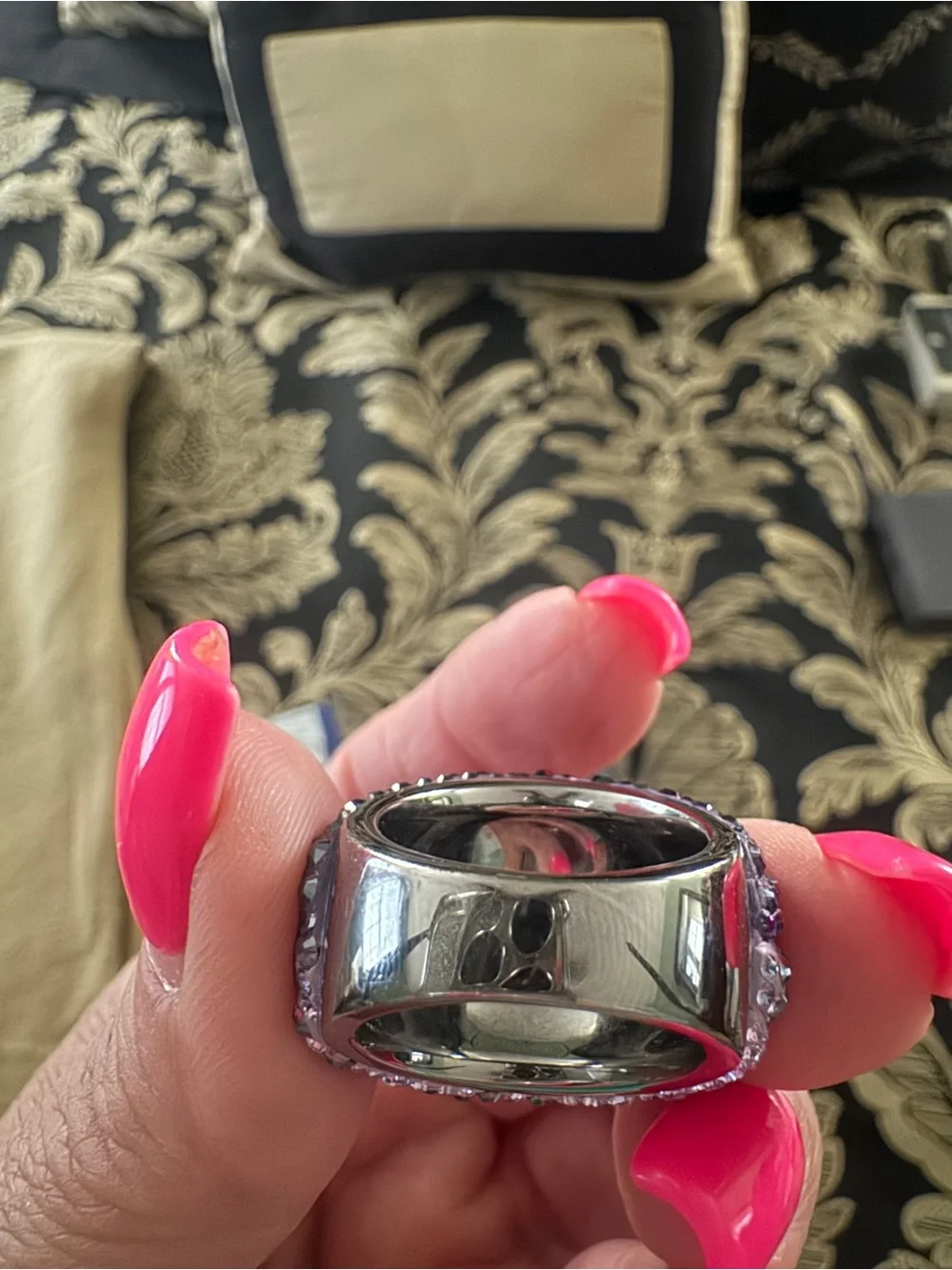 Swarovski Purple Pave Crystal Dome Ring